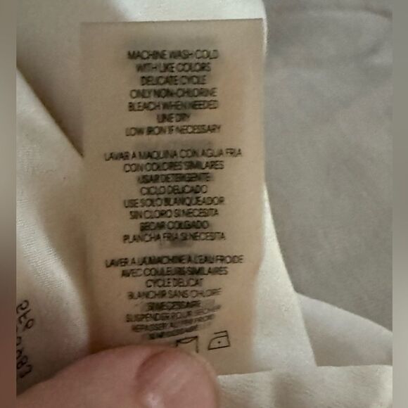 Calvin Klein Black and White Boxy 3/4 Sleeve Blouse - Picture 8 of 10